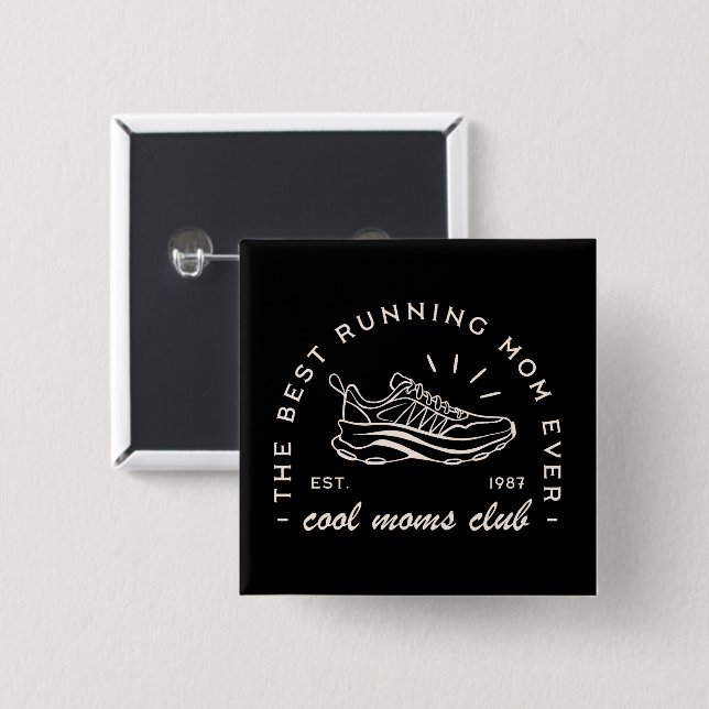 Mom run running runner club squad matching button (Front & Back)
