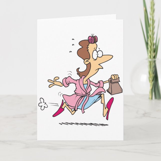 Mom Running Greeting Cards (Front)