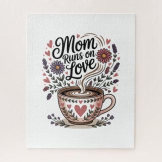 Mom Runs On Love Jigsaw Puzzle