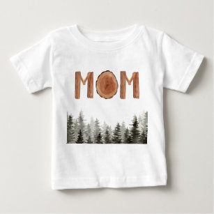 Mom Rustic Green Trees Baby T-Shirt