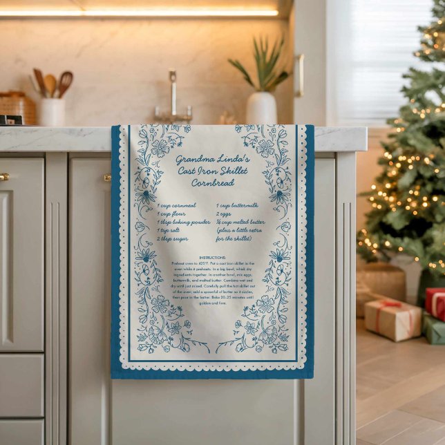 Mom’s Family Recipe Keepsake Kitchen Towel (Grandma's Recipe Heirloom Kitchen Towel)