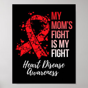 Mom’s Fight Is My Fight Heart Disease Awareness  Poster