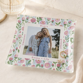 Mom’s Greatest Treasures Photo Keepsake Floral Trinket Tray