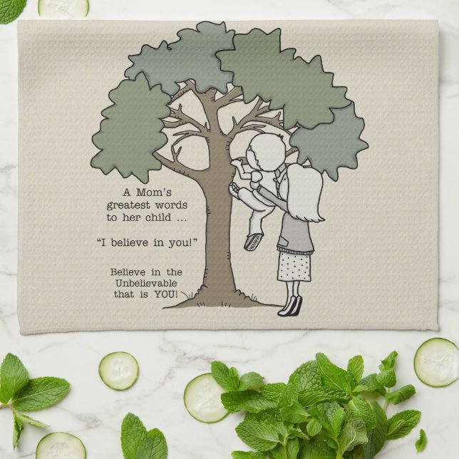 Mom’s Greatest Words Kitchen Towel (Folded)