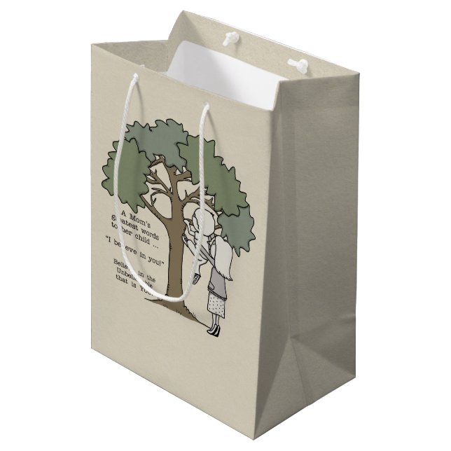 Mom’s Greatest Words Medium Gift Bag (Front Angled)