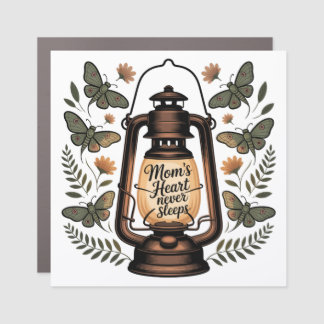 Mom’s Heart Never Sleeps Car Magnet