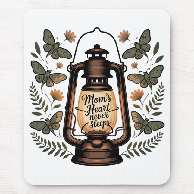 Mom’s Heart Never Sleeps Mouse Pad (Front)