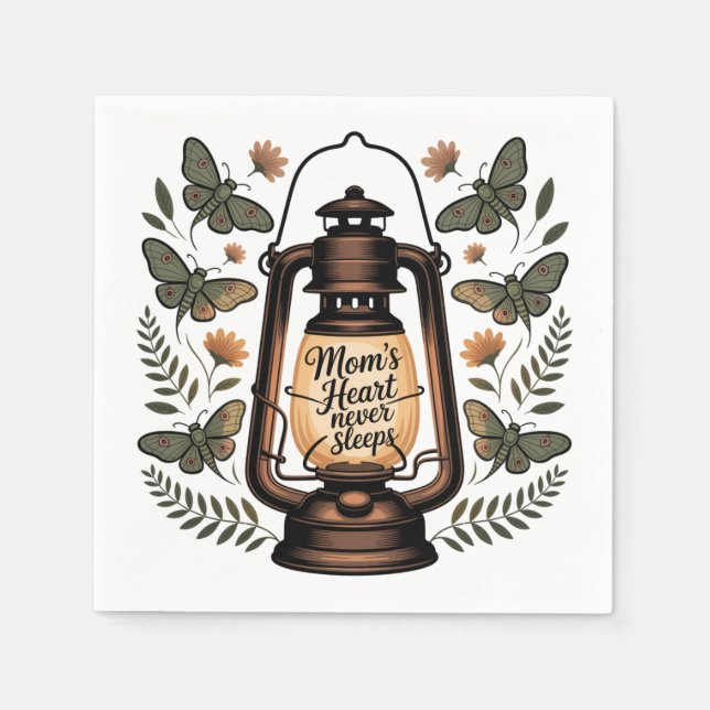 Mom’s Heart Never Sleeps Napkins (Front)