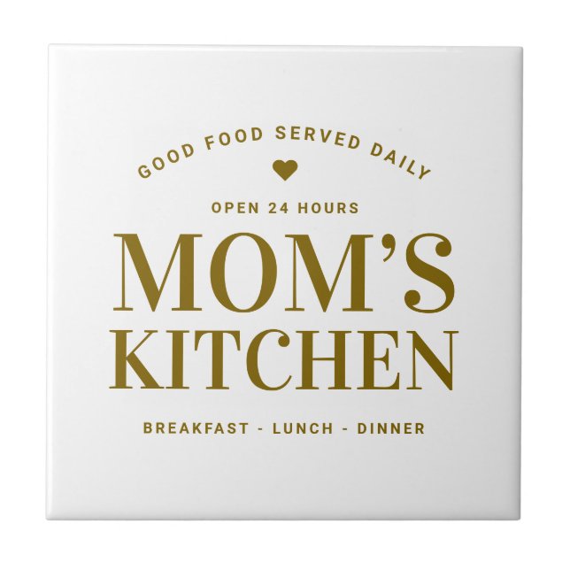 Mom’s Kitchen Custom Typography  Ceramic Tile (Front)