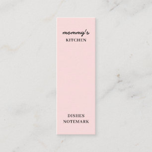 Mom’s Kitchen Modern Pink Mini Bookmark Business Card