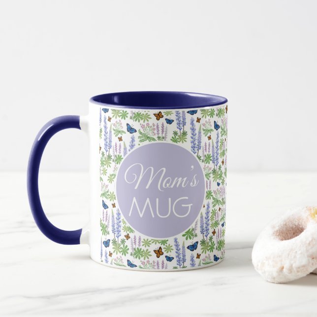 Mom’s Mug wildflowers & butterflies  (With Donut)