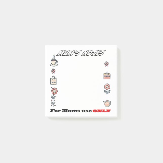 Mom’s Notes – Note Design (Front)