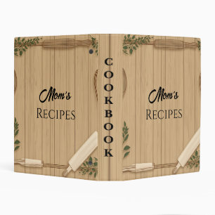 Mom’s Rustic Kitchen Recipe Layout Editable Mini Binder