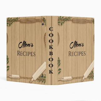 Mom’s Rustic Kitchen Recipe Layout Editable Mini Binder
