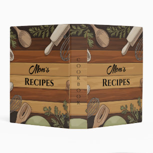 Mom’s Rustic Kitchen Recipe Layout Editable Mini Binder