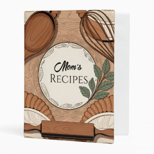 Mom’s Rustic Kitchen Recipe Layout Editable Mini Binder