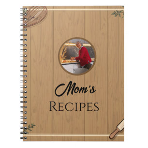 Mom’s Rustic Kitchen Recipe Layout Editable Notebook