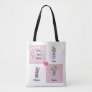 Mom’s super power charming floral pink tote bag