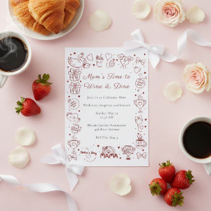Mom’s Time to Wine & Dine Mother’s Day Brunch  Invitation