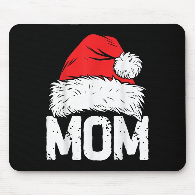 Mom Santa Christmas Family Matching Pajamas Mama X Mouse Pad (Front)