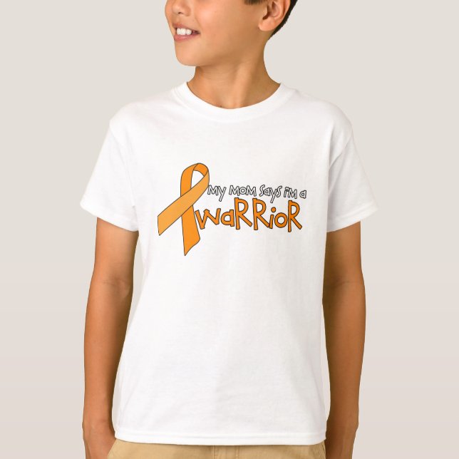 "Mom says I'm a warrior" Kids Leukemia Tee (Front)