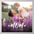 Mom Script Heart Personalized Poster | Zazzle