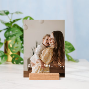 Mom Script Heart Photo  Holder