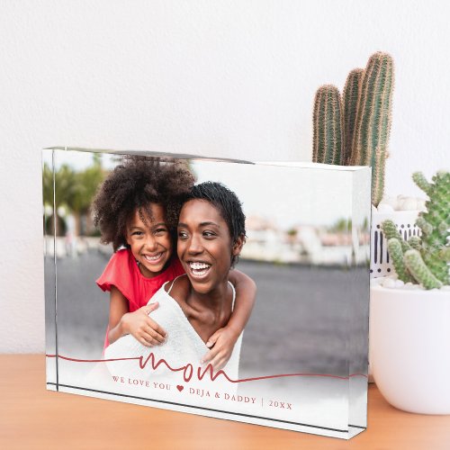 Mom Script Overlay  We Love You  Photo Block