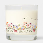 Mom Script Watercolor Wildflowers Mother's Day Scented Candle (Left)