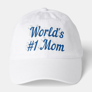 Mom sea blue text  hat