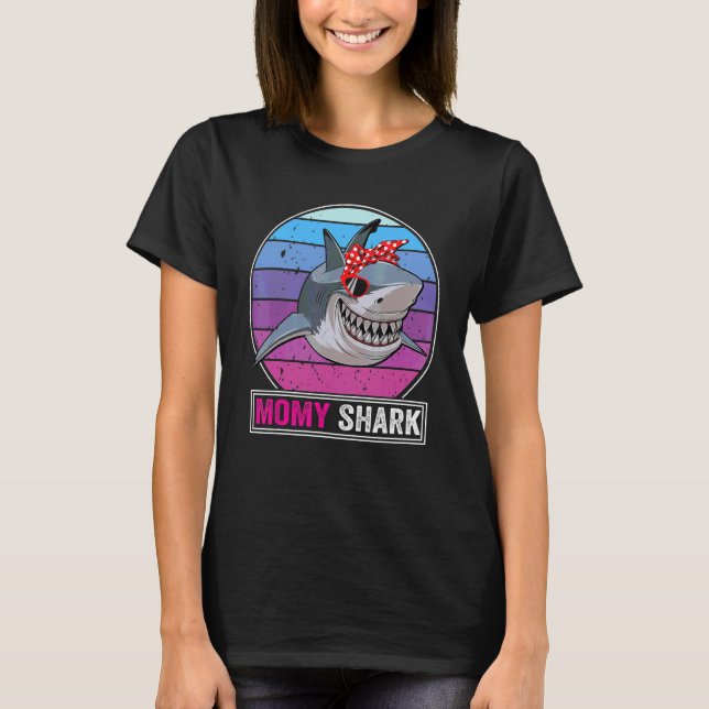 Mom Shark Ocean Animal Family Mom Mother's Day T-Shirt (Front)