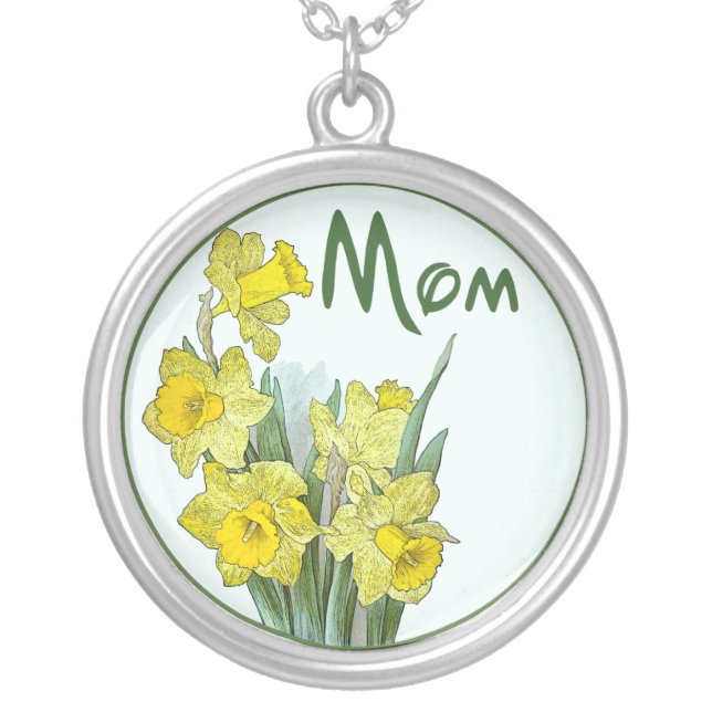 Mom Silver Plated Necklace (Front)