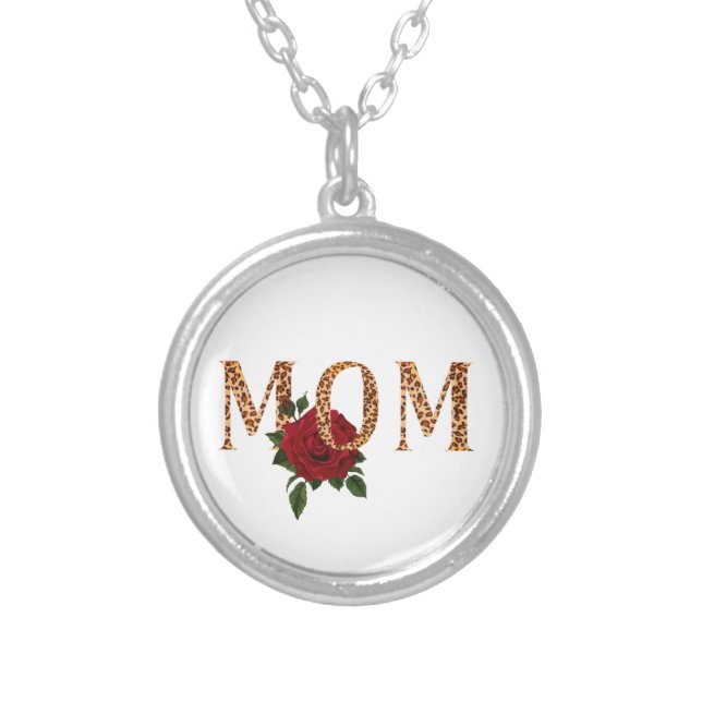 Mom  silver plated necklace (Front)