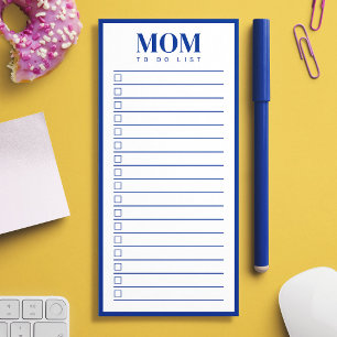 Mom Simple Blue White Checkbox To Do List  Magnetic Notepad