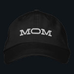 Mom Simple Cool Modern Typography Custom Embroidered Baseball Cap<br><div class="desc">Mom Simple Cool Modern Typography Custom Embroidered Baseball Cap features the simple modern embroidered text "Mom". Perfect as a gift for mom for Mother's Day,  Christmas,  birthday and more. Created by Evco Studio www.zazzle.com/store/evcostudio</div>