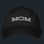 Mom Simple Cool Modern Typography Custom Embroidered Baseball Cap<br><div class="desc">Mom Simple Cool Modern Typography Custom Embroidered Baseball Cap features the simple modern embroidered text "Mom". Perfect as a gift for mom for Mother's Day,  Christmas,  birthday and more. Created by Evco Studio www.zazzle.com/store/evcostudio</div>