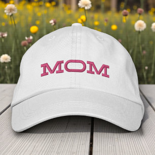 Mom Simple Cool Modern Typography Custom Embroidered Baseball Cap