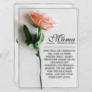 Mom – Simply Irreplaceable   Classic Card - Rose