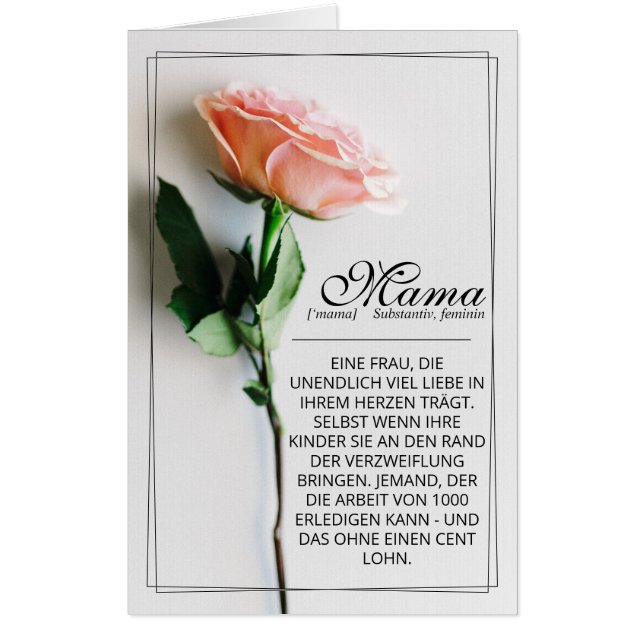 Mom – Simply Irreplaceable | Classic Card - Rose (Front)