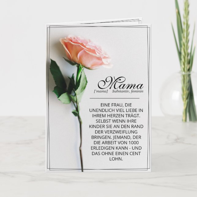 Mom – Simply Irreplaceable | Classic Card - Rose (Front)