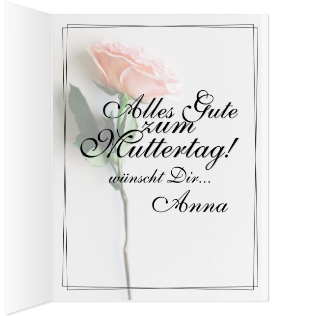 Mom – Simply Irreplaceable | Classic Card - Rose (Inside (Right))