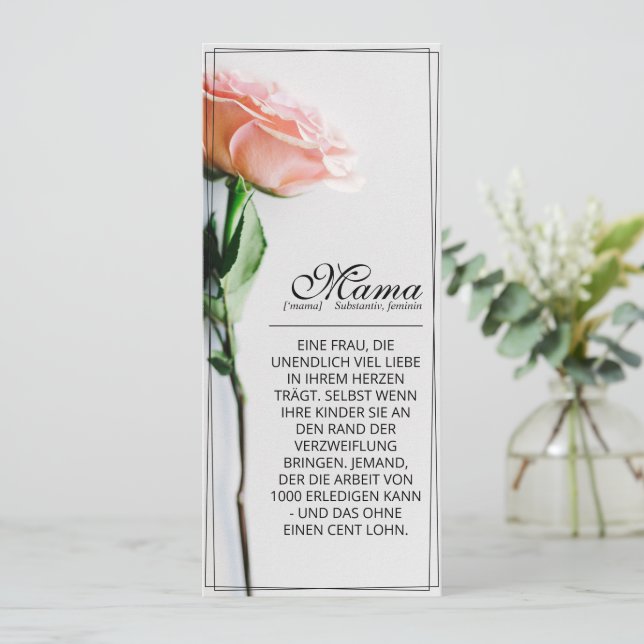 Mom – Simply Irreplaceable | Classic Card - Rose (Standing Front)