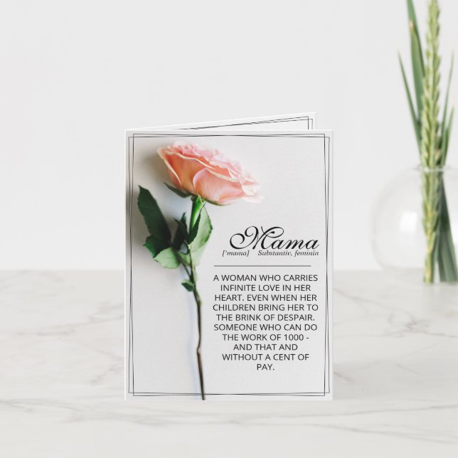 Mom – Simply Irreplaceable | Classic Card - Rose M (Front)