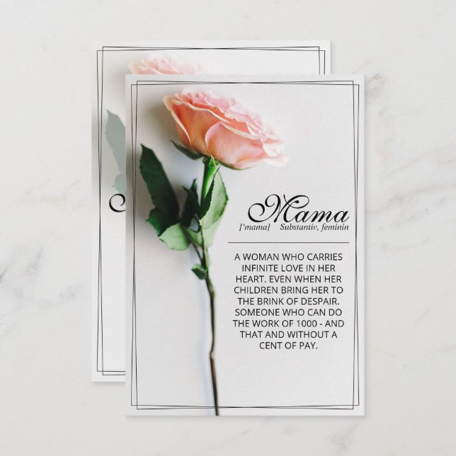Mom – Simply Irreplaceable | Classic Card - Rose M (Front/Back)