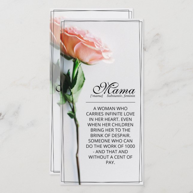 Mom – Simply Irreplaceable | Classic Card - Rose M (Front/Back)