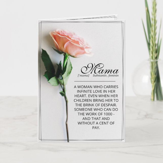 Mom – Simply Irreplaceable | Classic Card - Rose M (Front)