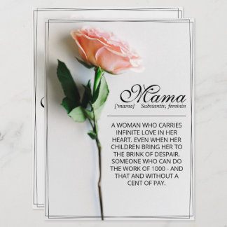 Mom – Simply Irreplaceable | Classic Card - Rose M