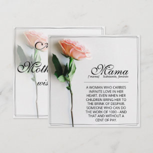 Mom – Simply Irreplaceable   Classic Card - Rose M