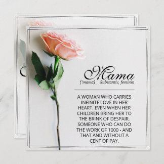 Mom – Simply Irreplaceable | Classic Card - Rose M
