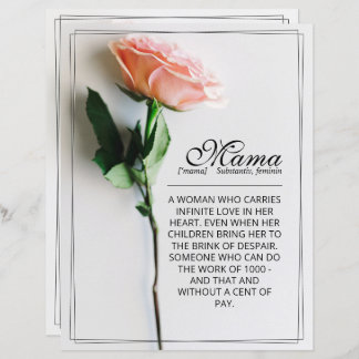 Mom – Simply Irreplaceable | Classic Card - Rose M